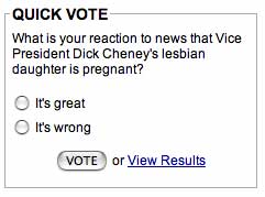 Mary Cheney pregnancy poll