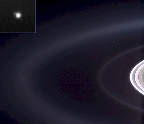 Earth seen through Saturn's rings