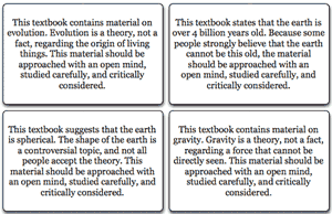 Textbook disclaimer stickers
