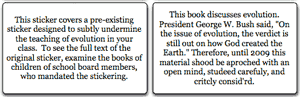 More textbook disclaimer stickers