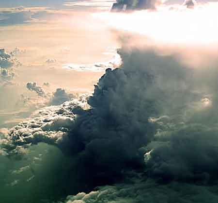 Cloud bank, pink sky