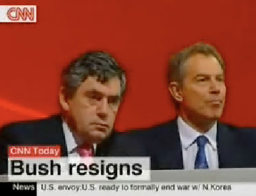 CNN International headline: Bush Resigns
